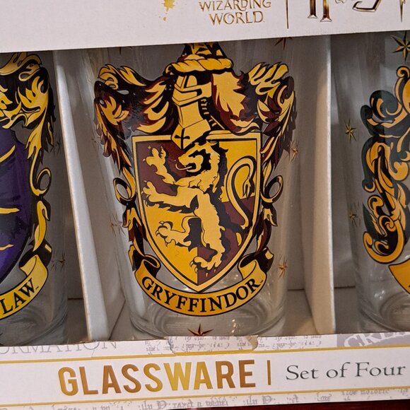 harry potter wizarding world glassware set of 4 16 ounce new - Picture 3 of 11